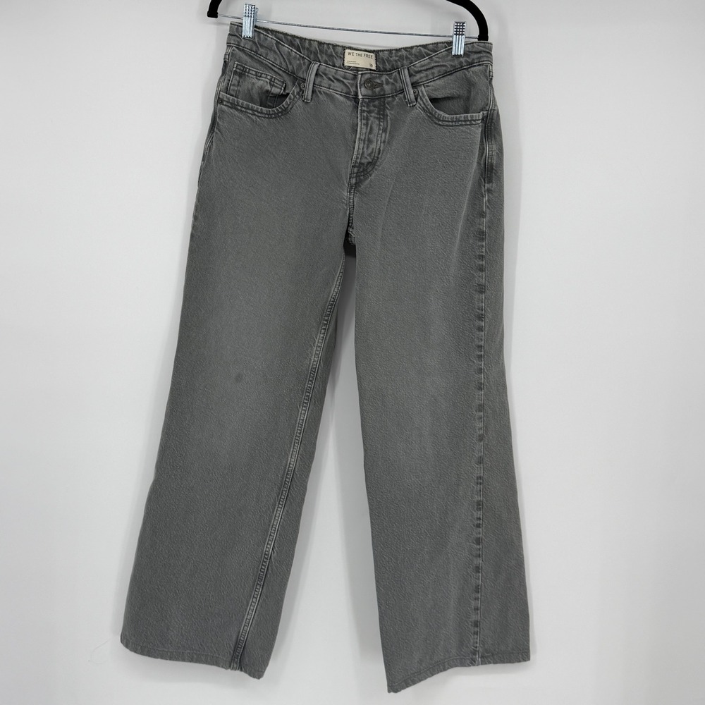 We The Free Free People Grey Wide Leg Jeans Womens Size 29